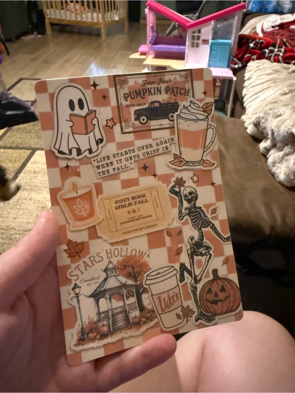 Autumn Pumpkin Patch Kindle Insert 4x6- Fall Decor Orange